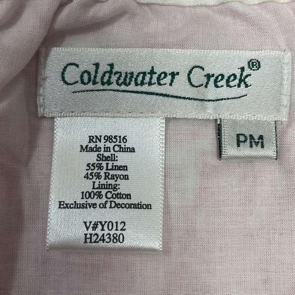 Coldwater Creek Linen Blend Floral Sequin A-Line Lined Skirt PM - Picture 11 of 16